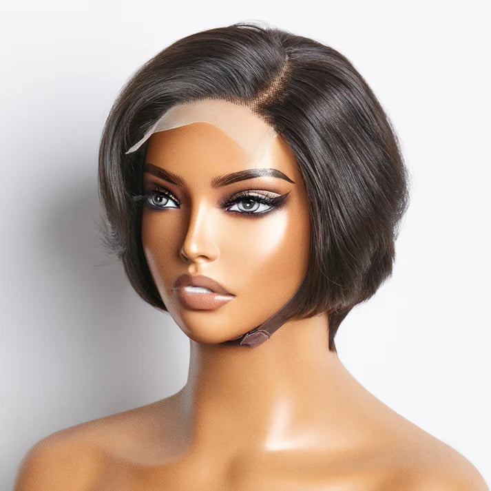 8" 4X4 NATURAL STRAIGHT BOB W/ SIDE PART