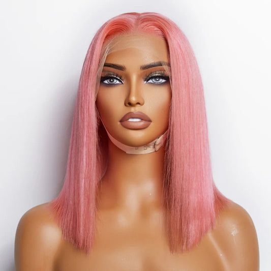 12" 13X4 STRAIGHT PINK LACE FRONT WIG