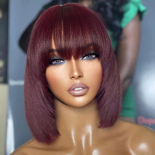10" REDDISH PURPLE LAYERED YAKI CUT BOB