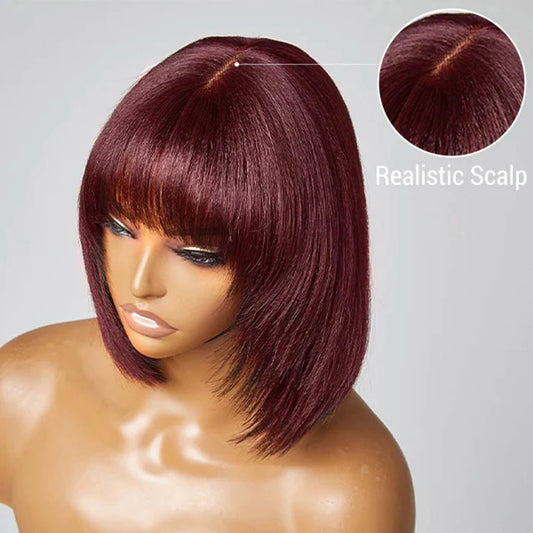 10" REDDISH PURPLE LAYERED YAKI CUT BOB